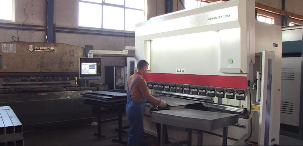 Sheets beeing bended at press.